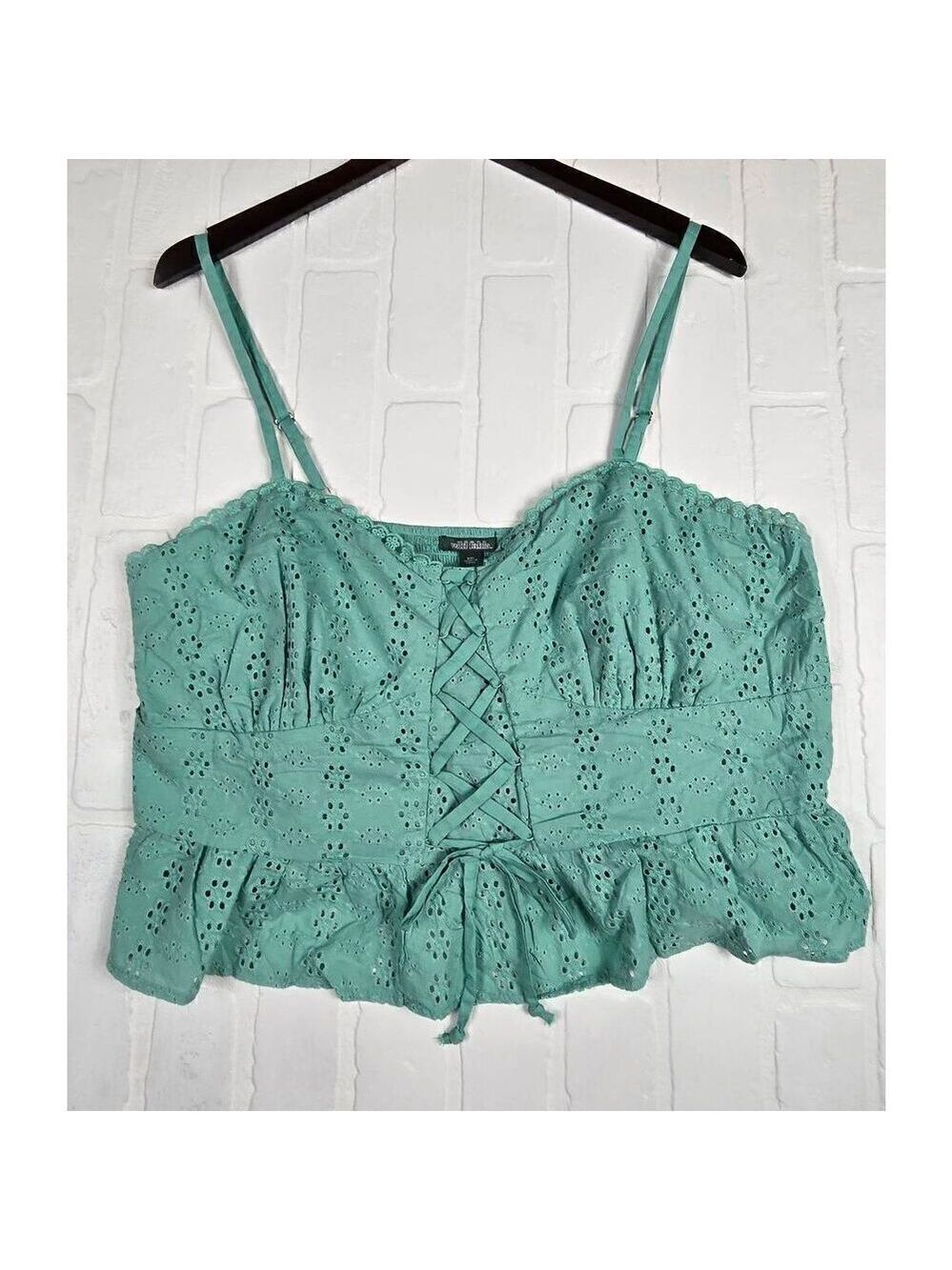 Wild Fable Lace up Eyelet Crop Top XXL